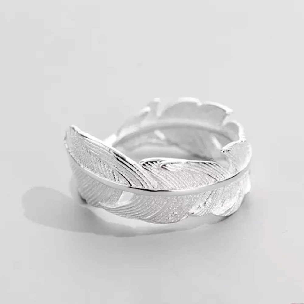 “Adrift” Minimalist Boho Feather Adjustable Ring - Picture 5 of 9